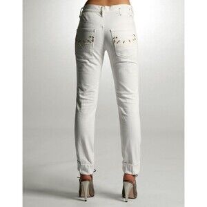 Diesel Women's Jeans Joyze Stretch Ivory White Tapered Ankle Length 25 X 30 NWT